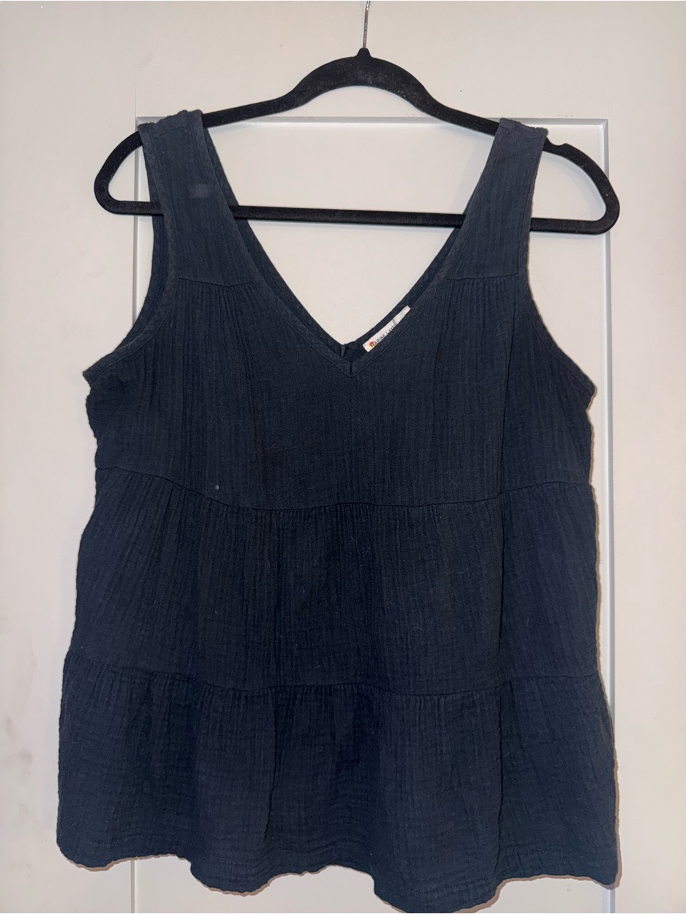 Navy Sleeveless V-Neck Women’s Top